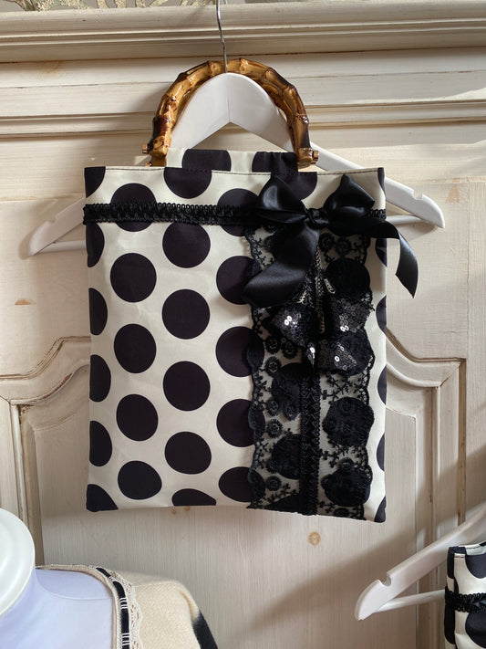 Sac à main Pois noir et crème