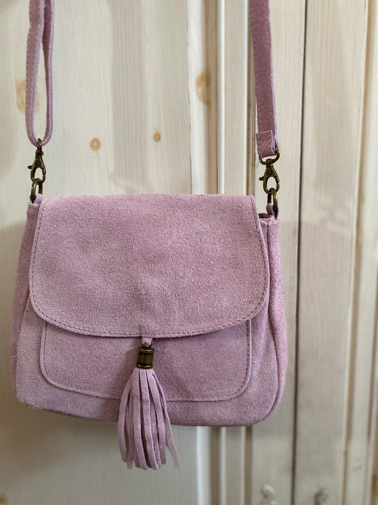 Besace croûte de cuir rose