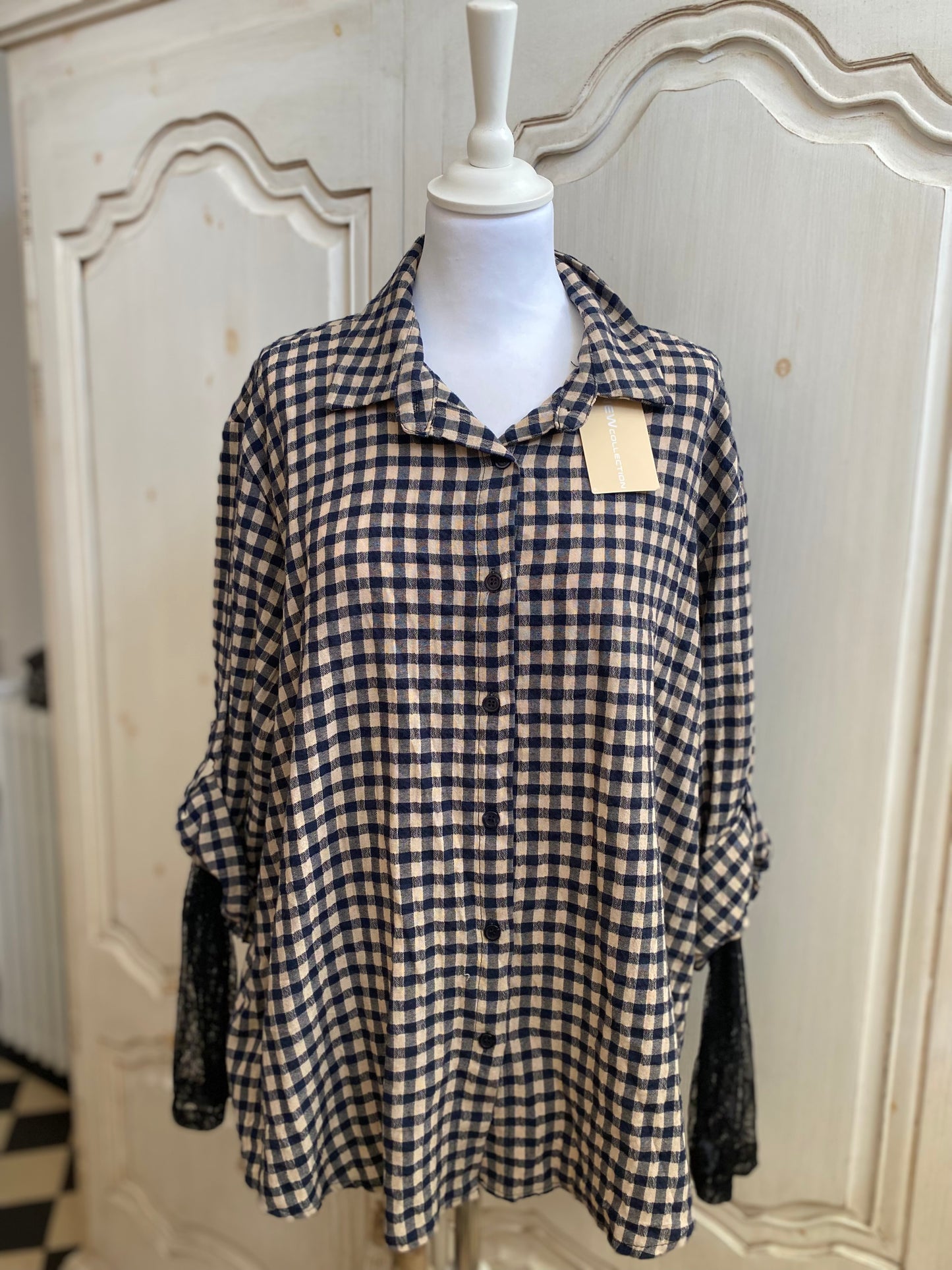 Chemise vichy marine du 40 au 46+