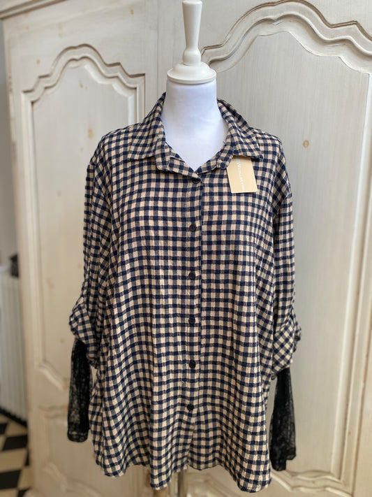 Chemise vichy marine du 40 au 46+