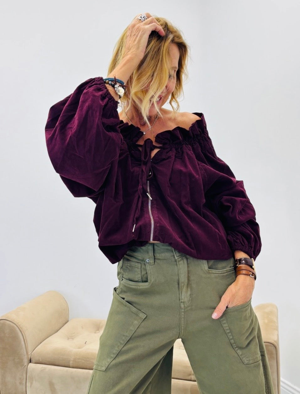 Blouse Lou Aubergine du 40 au 46+