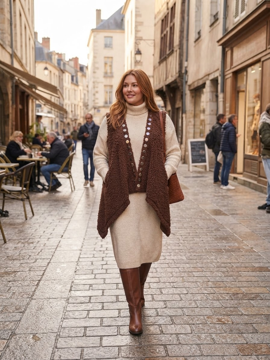 Gilet Edith Choco du 40 au 48