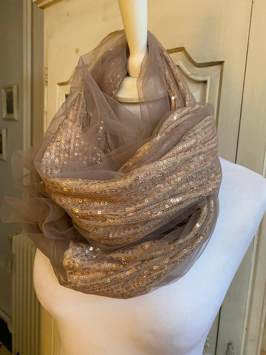 Snoods scintillant rose poudré