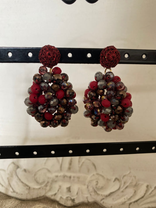 Boucle bordeaux et grise