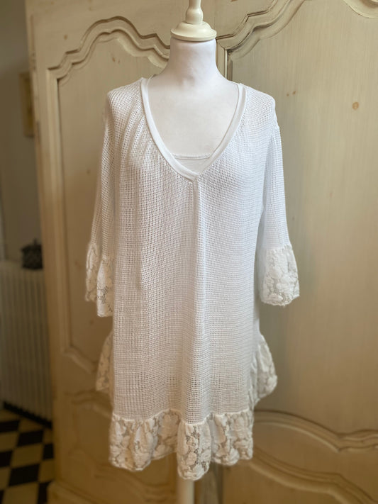 Tunique Mathilde blanche  du 40 au 48