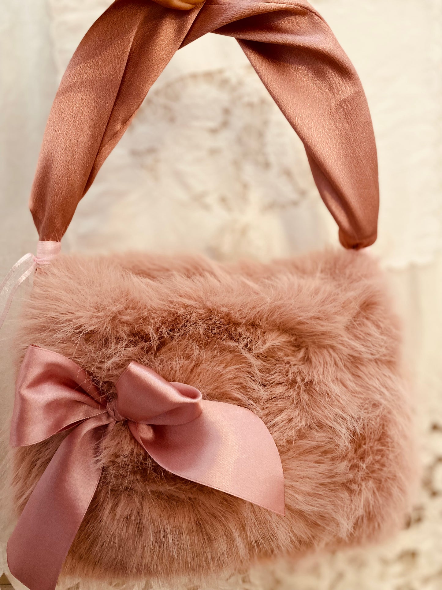 Sac fourrure Rose poudré
