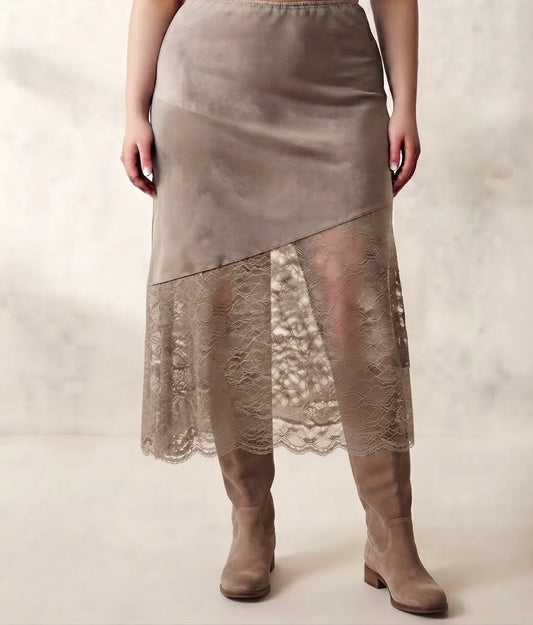 Jupe Polka taupe convient du 42 au 50
