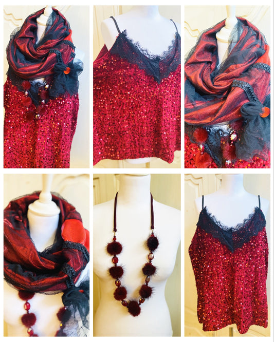 Promo Rouge et noir 3 pièces oversize du 42 au 48