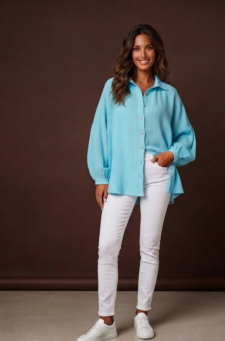 🌟 -20% Chemise Turquoise poudré du 40 au 48