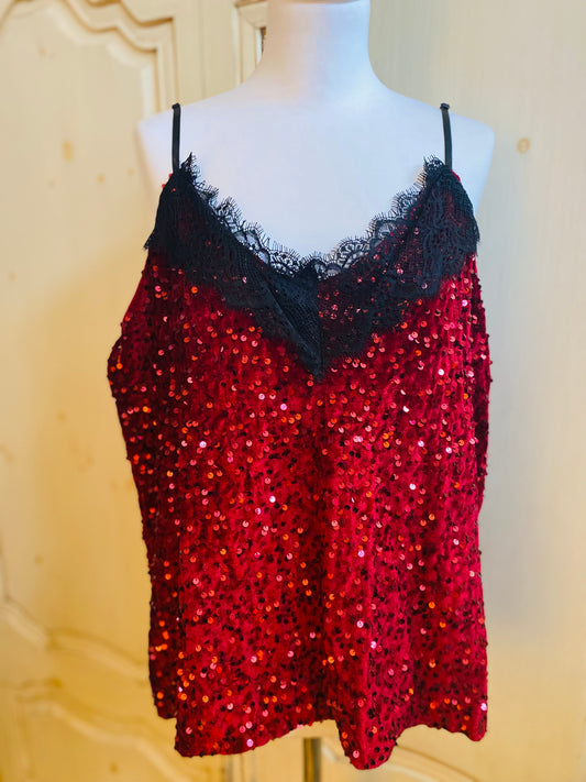 🌟 -20% Top paillette rouge du 42 au 48