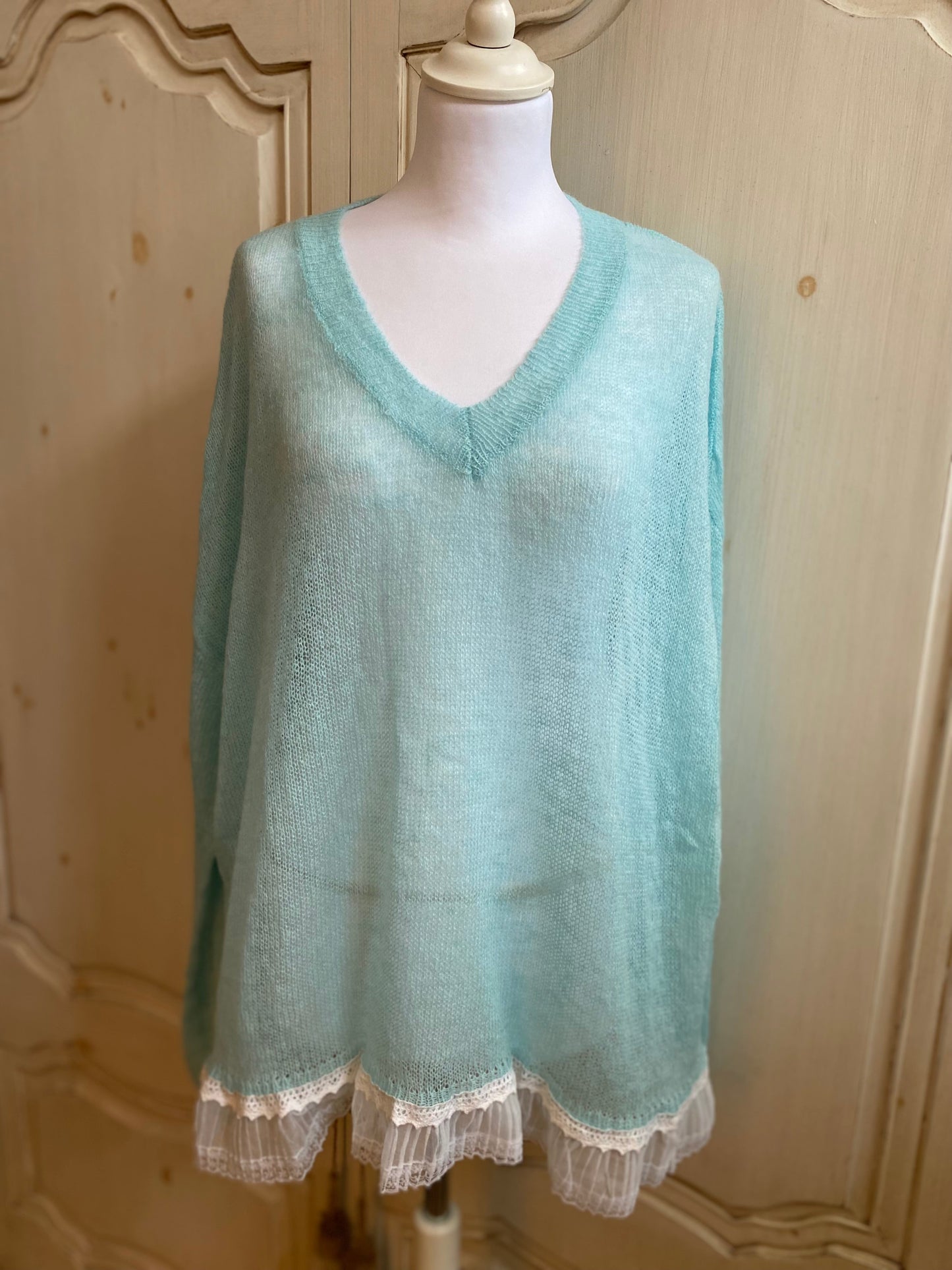 Pulls Anais aqua convient du 42 au 48
