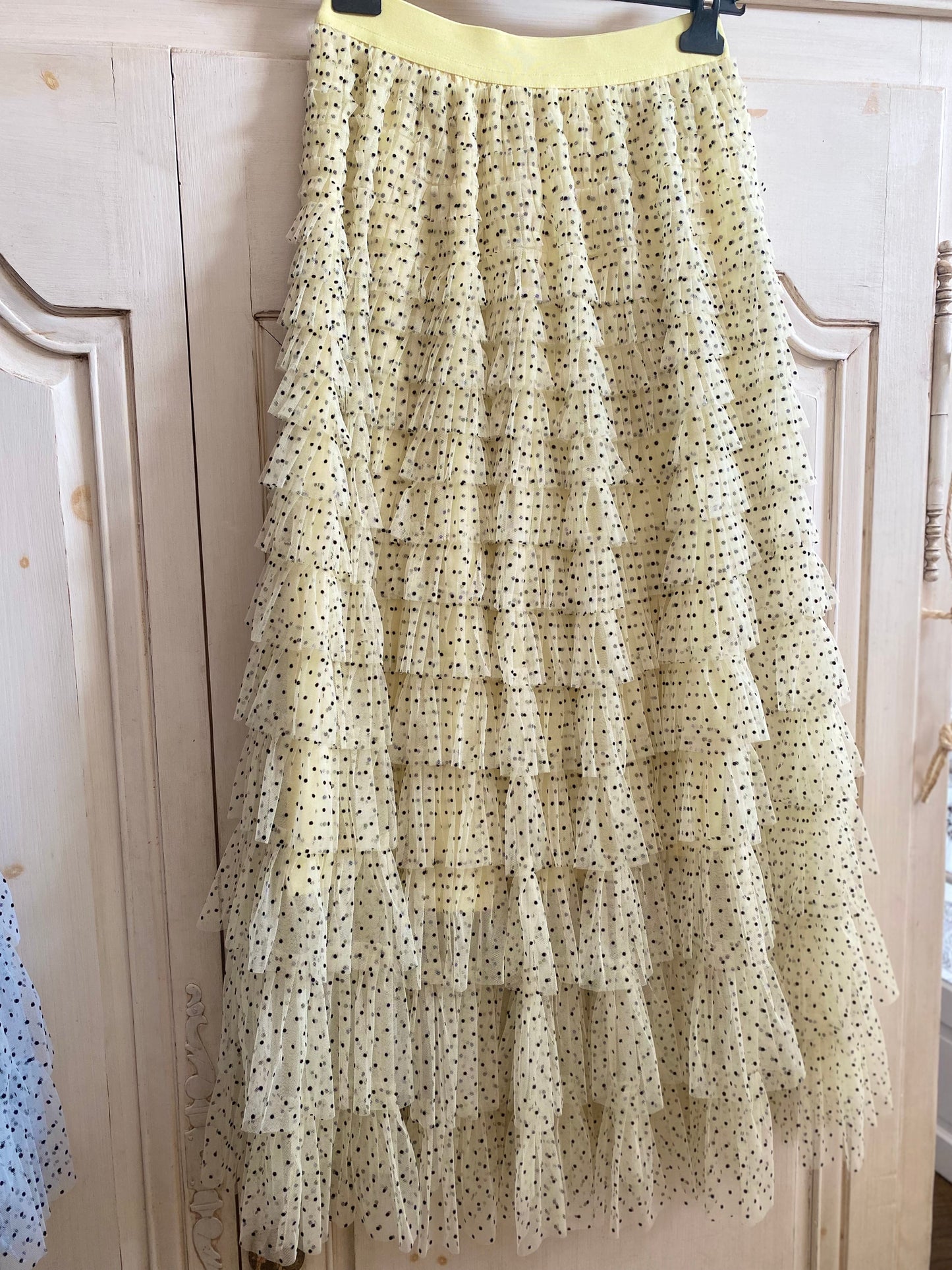 Jupe froufrou pois jaune du 38 au 46