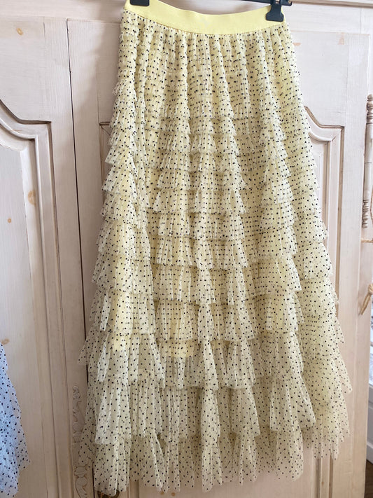 Jupe froufrou pois jaune du 38 au 46