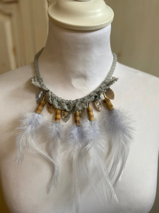 Collier Ange gris clair