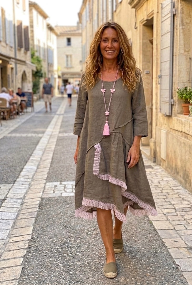 Robe Lin Taupe Carla du 40 au 46