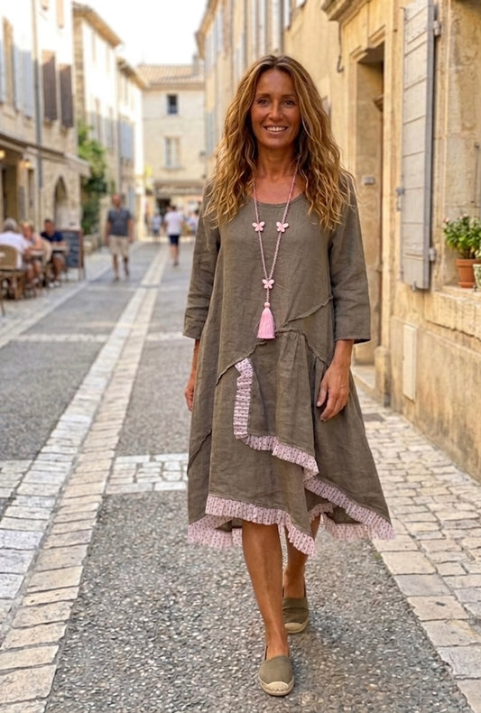 Robe Lin Taupe Carla du 40 au 46