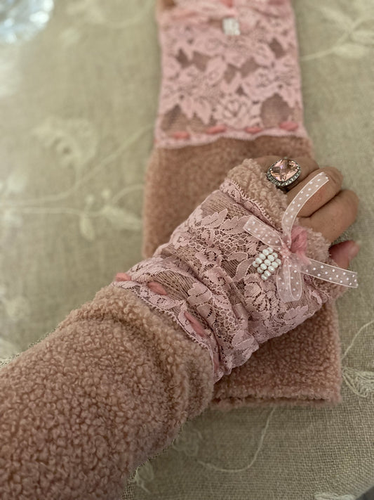 Mitaine Rose poudré T.U