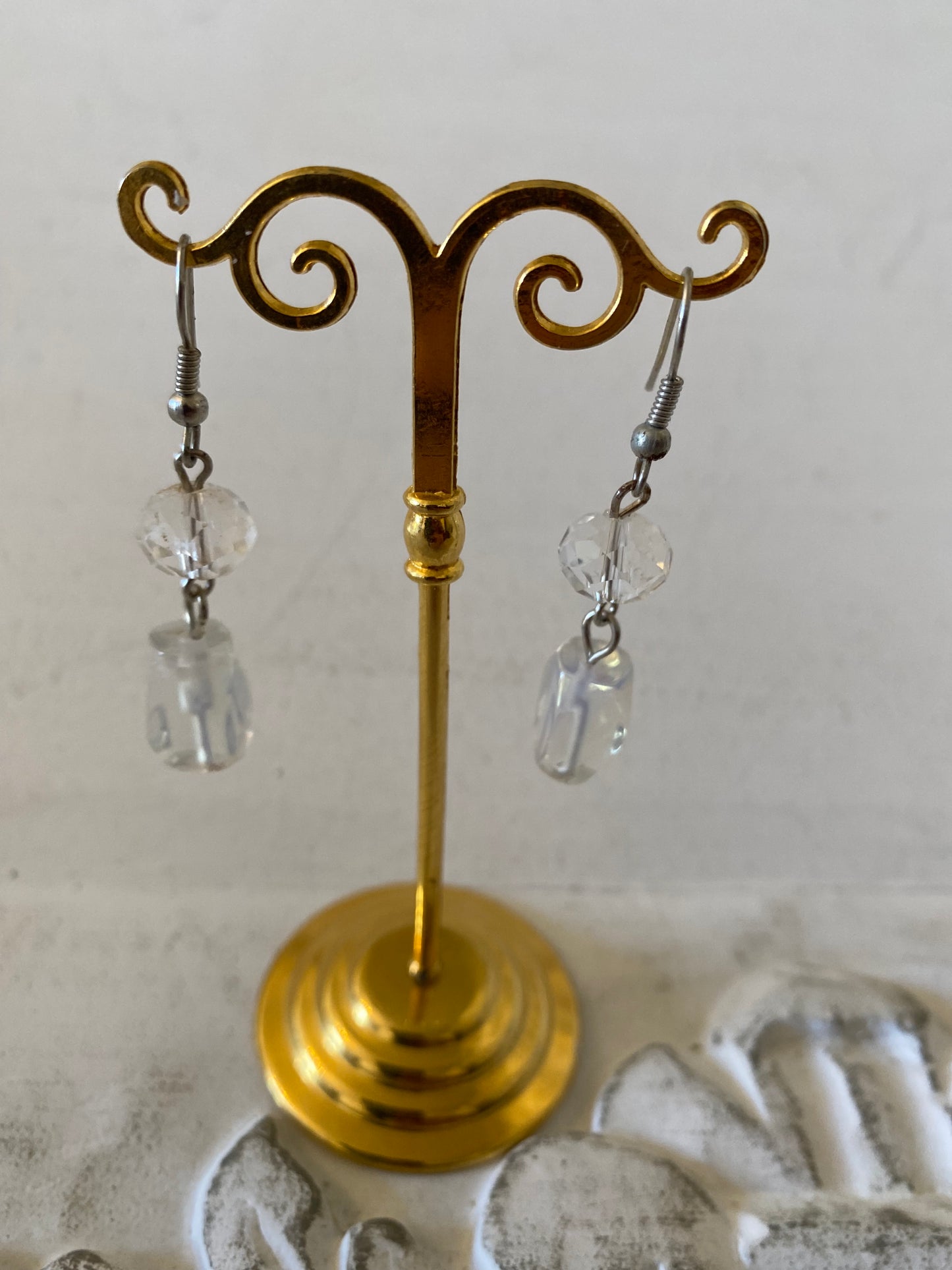 Boucle d’oreille cristal blanc