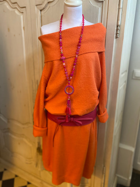 Robe Cassandre orange convient du 40 au 46/48