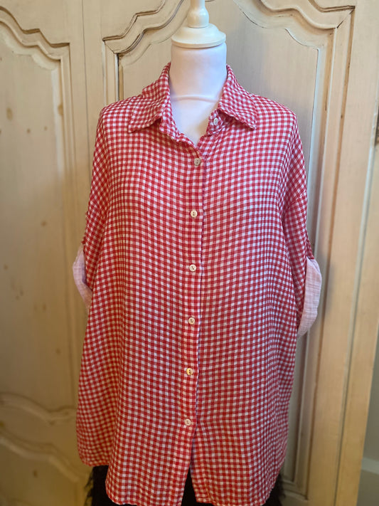 Chemise Vichy, rouge qu’on vient du 38 au 46