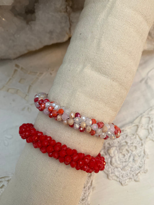 Bracelet torsadé duo Rouge