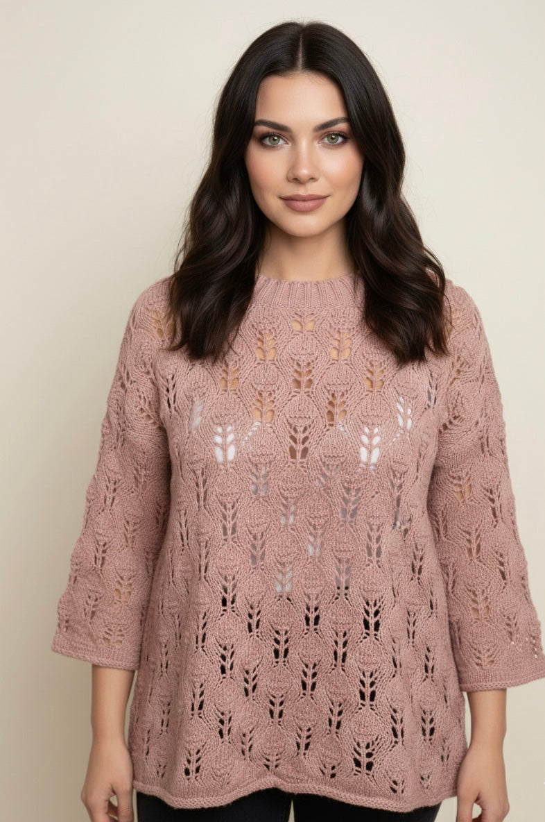 Pulls Leonie rose du 40 au 48 oversize