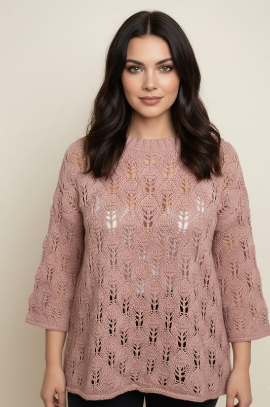 Pulls Leonie rose du 40 au 48 oversize