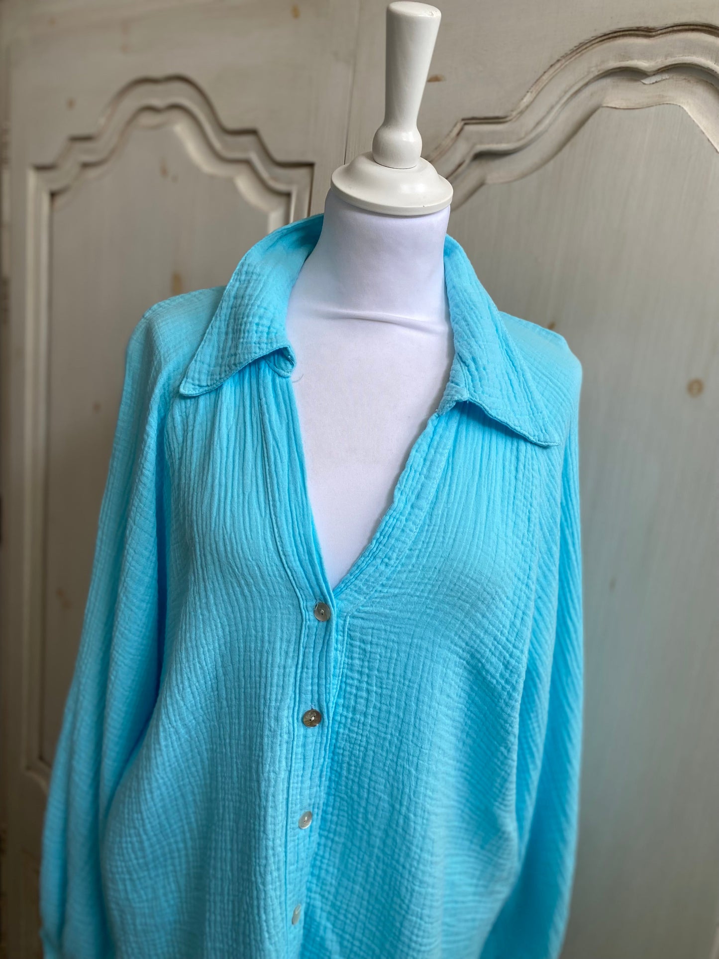 🌟 -20% Chemise Turquoise poudré du 40 au 48
