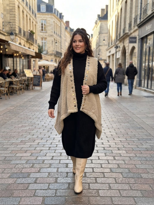 Gilet Edith crème du 40 au 48