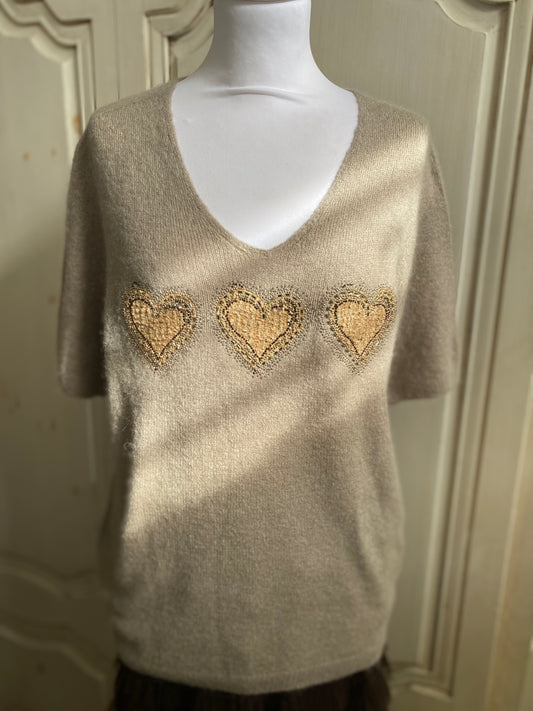 Pull 3 cœur taupe du 38 au 46