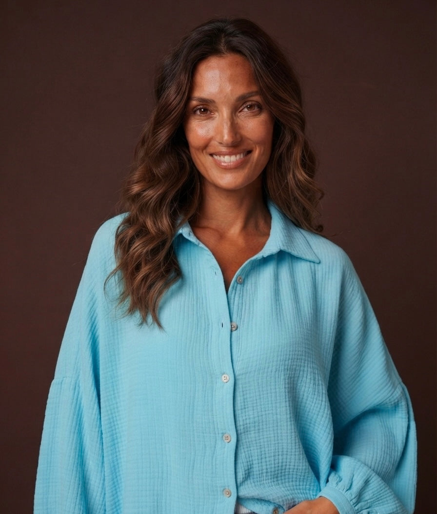 🌟 -20% Chemise Turquoise poudré du 40 au 48