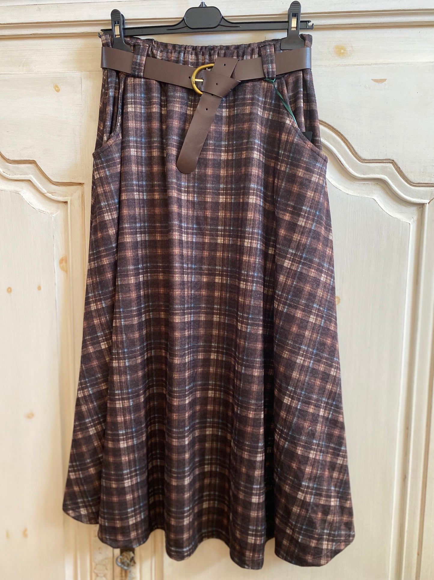 Jupe Écosse marron du 38 au 46