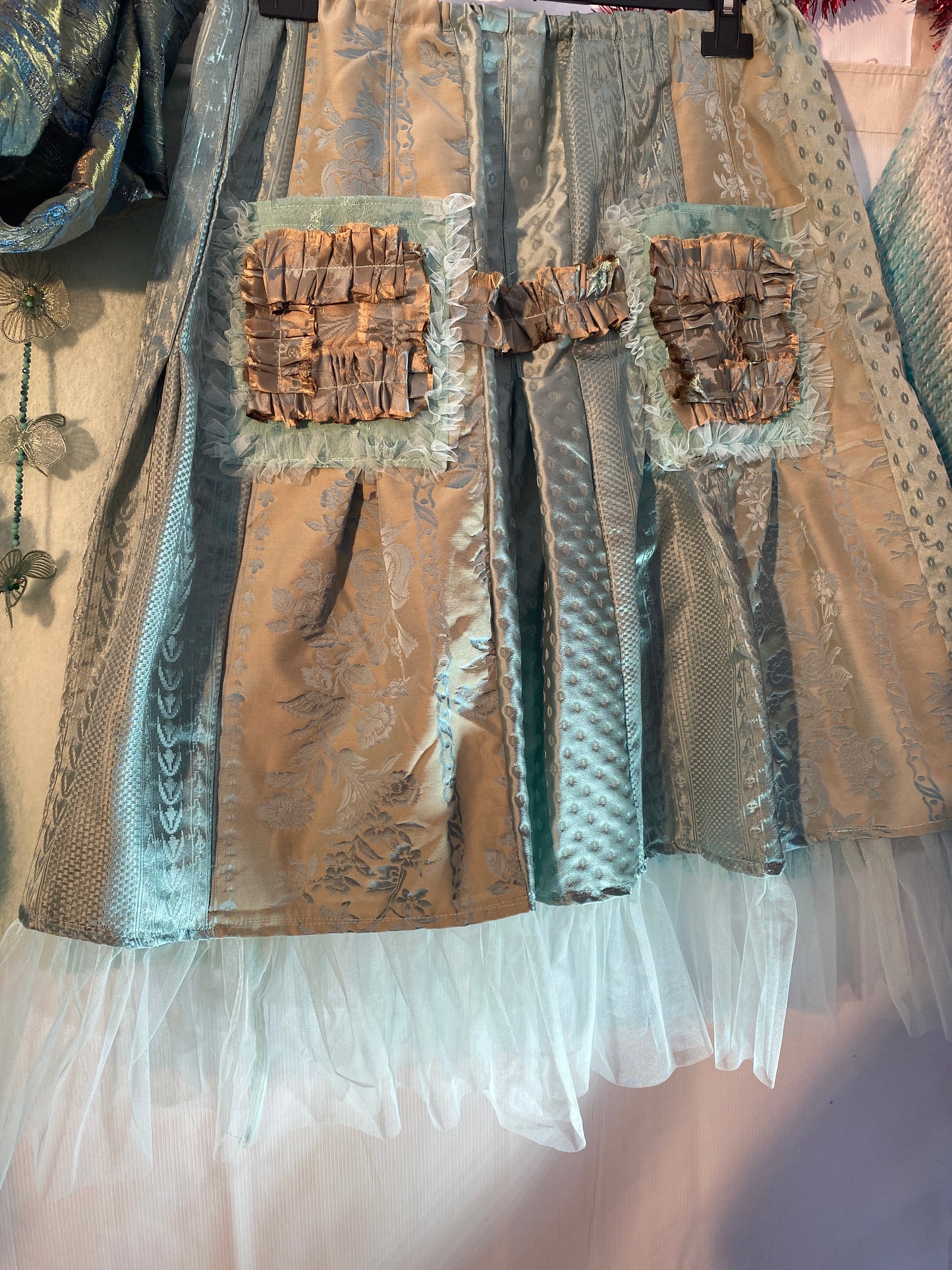 Jupe Taffetas de Soie Aqua