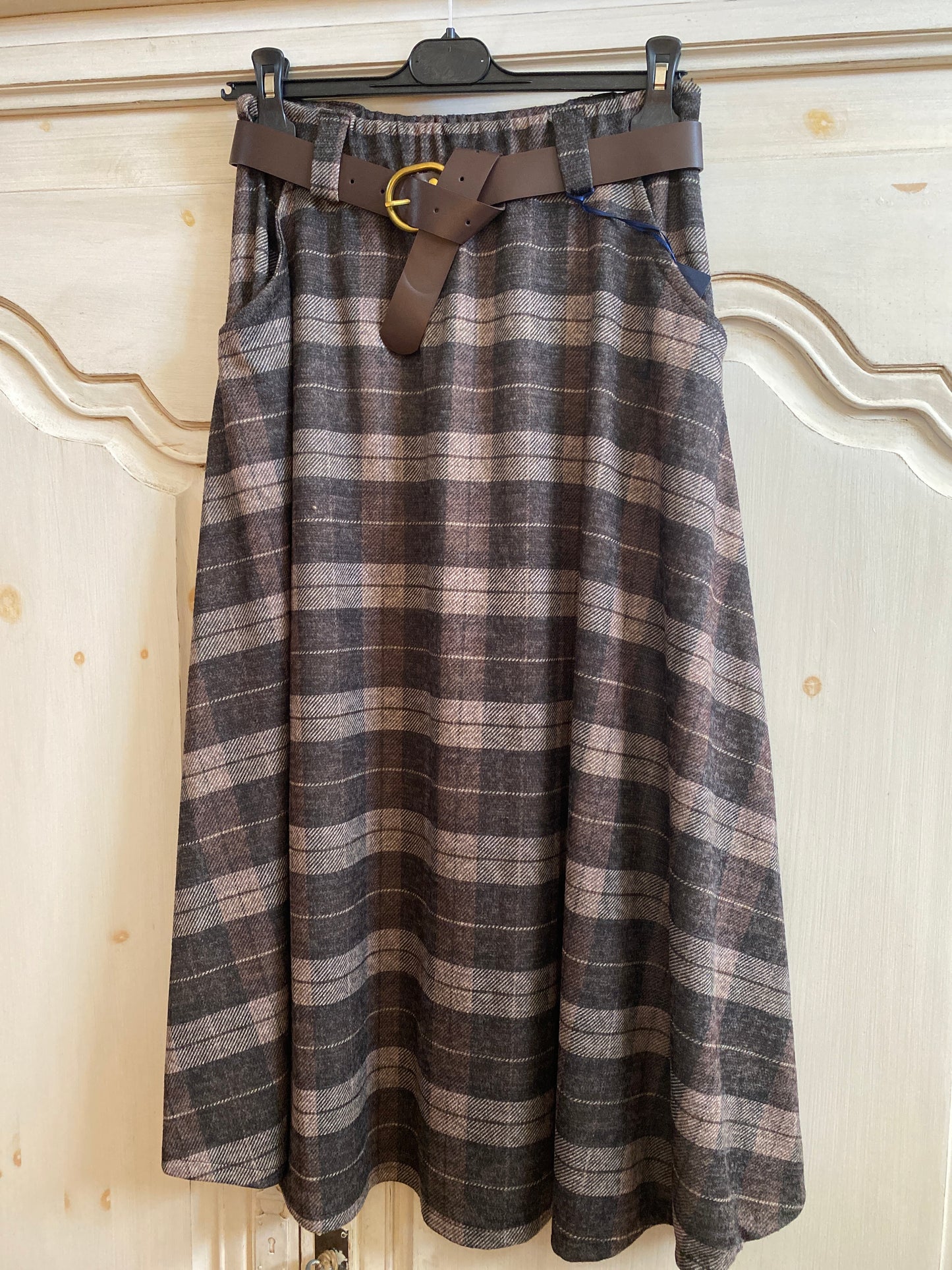 Jupe Écosse taupe du 38 au 46