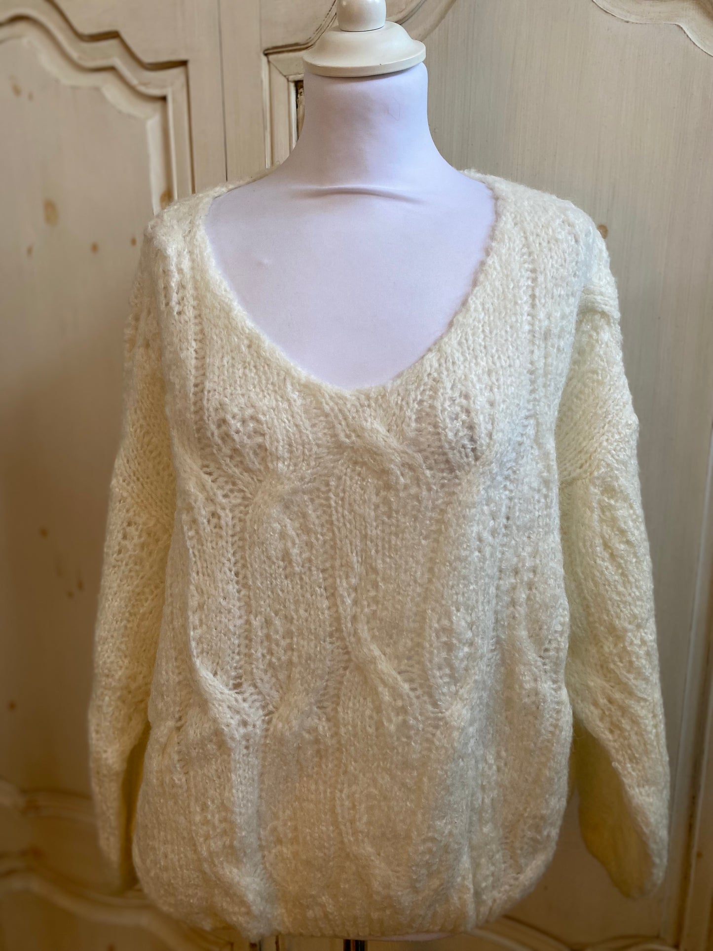 Pulls torsade Creme du 40 au 50
