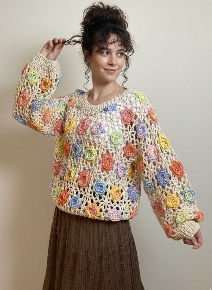 Pull Fleurs du 36 au 46