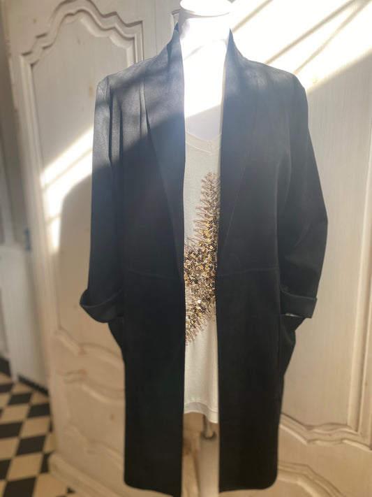 Veste noir suédine convient du 40 au 46