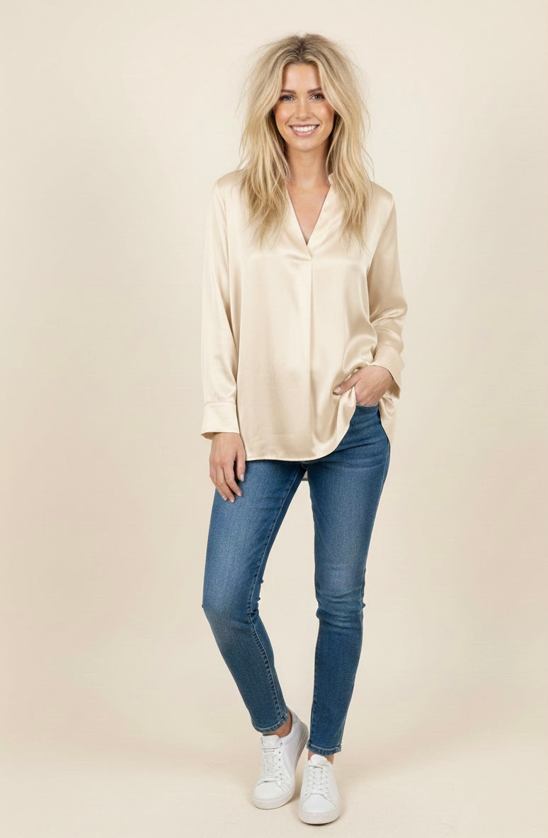Tunique satin Creme du 42 au 50