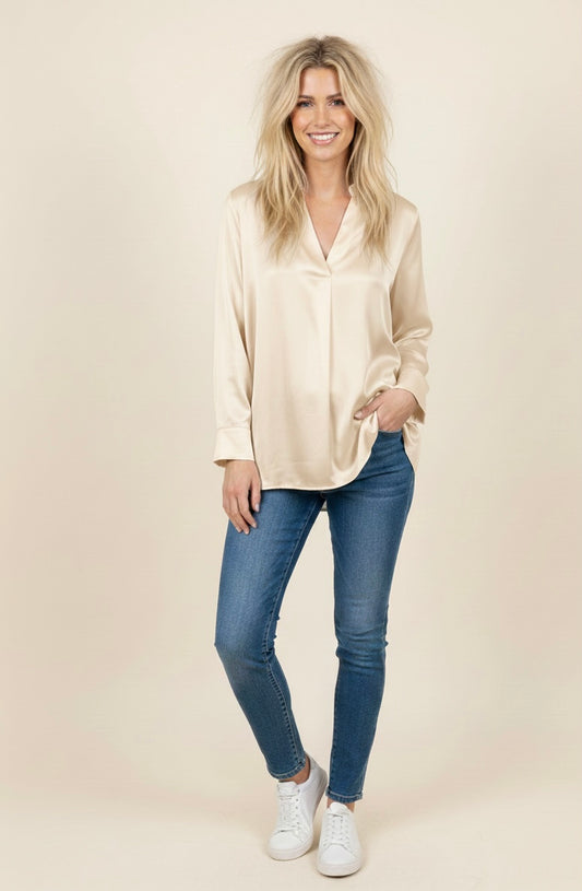 Tunique satin Creme du 42 au 50