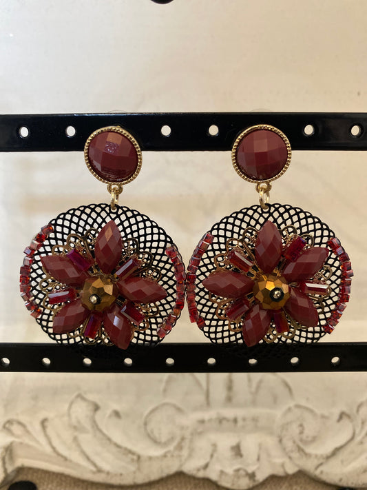 Boucles mandala bordeaux