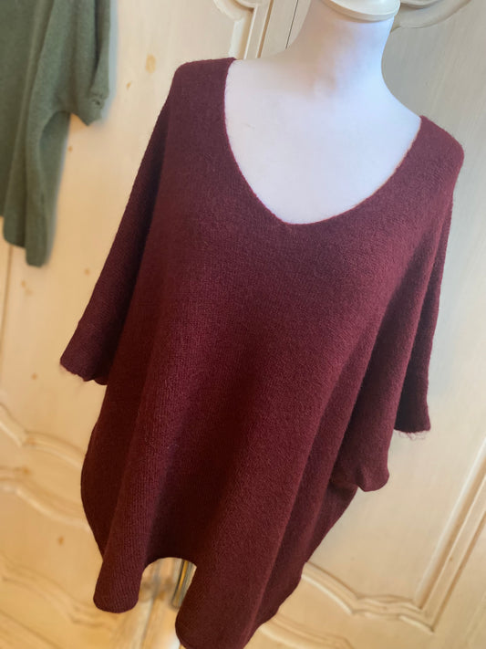 Pull Oversize Bordeaux du 42 au 54