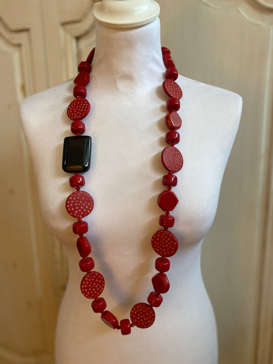 Sautoir Couture rouge