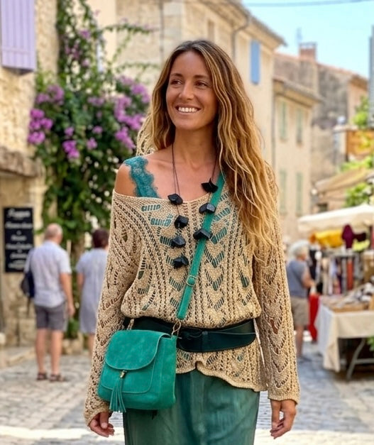 Promo Tenue émeraude 5 pièces convient du 42 au 50