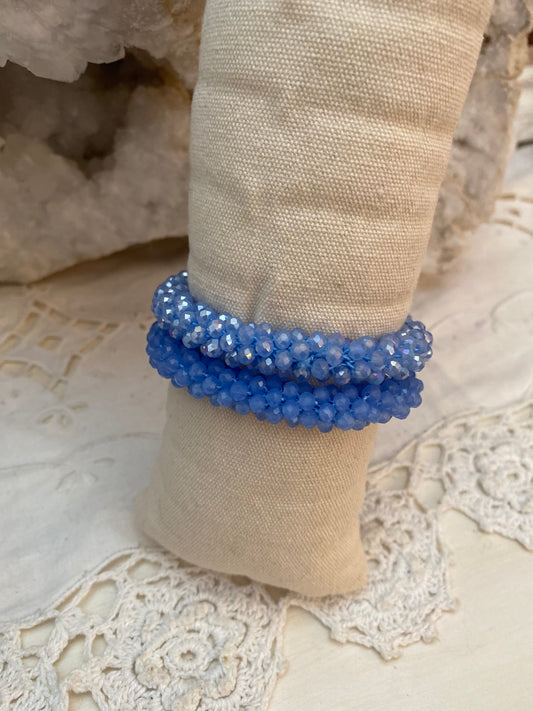 Bracelet torsadé duo bleu