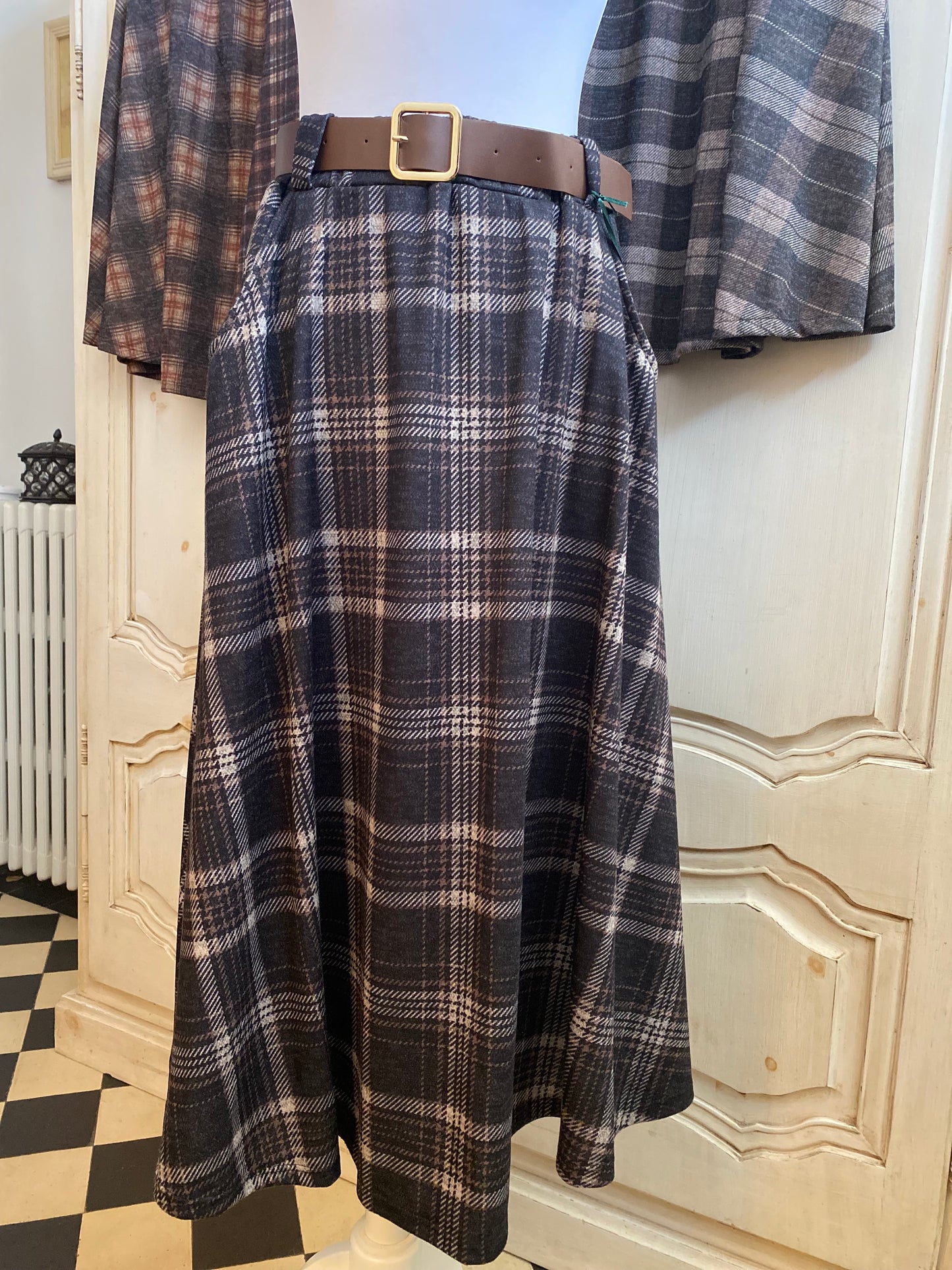 Jupe Écosse gris du 38 au 46