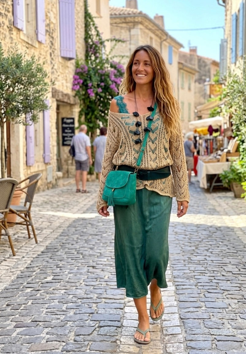 Promo Tenue émeraude 5 pièces convient du 42 au 50