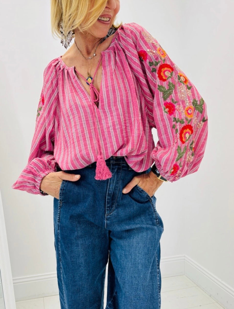 Blouse Sophie rose convient du 46 au 48