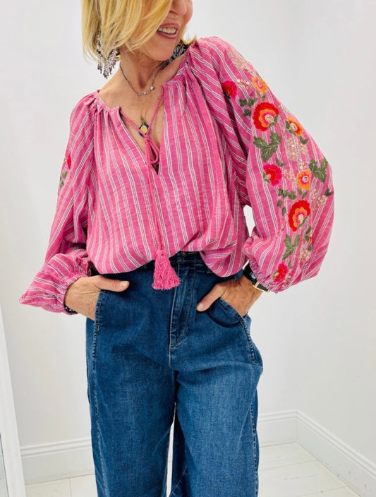 Blouse Sophie rose convient du 38 au 44