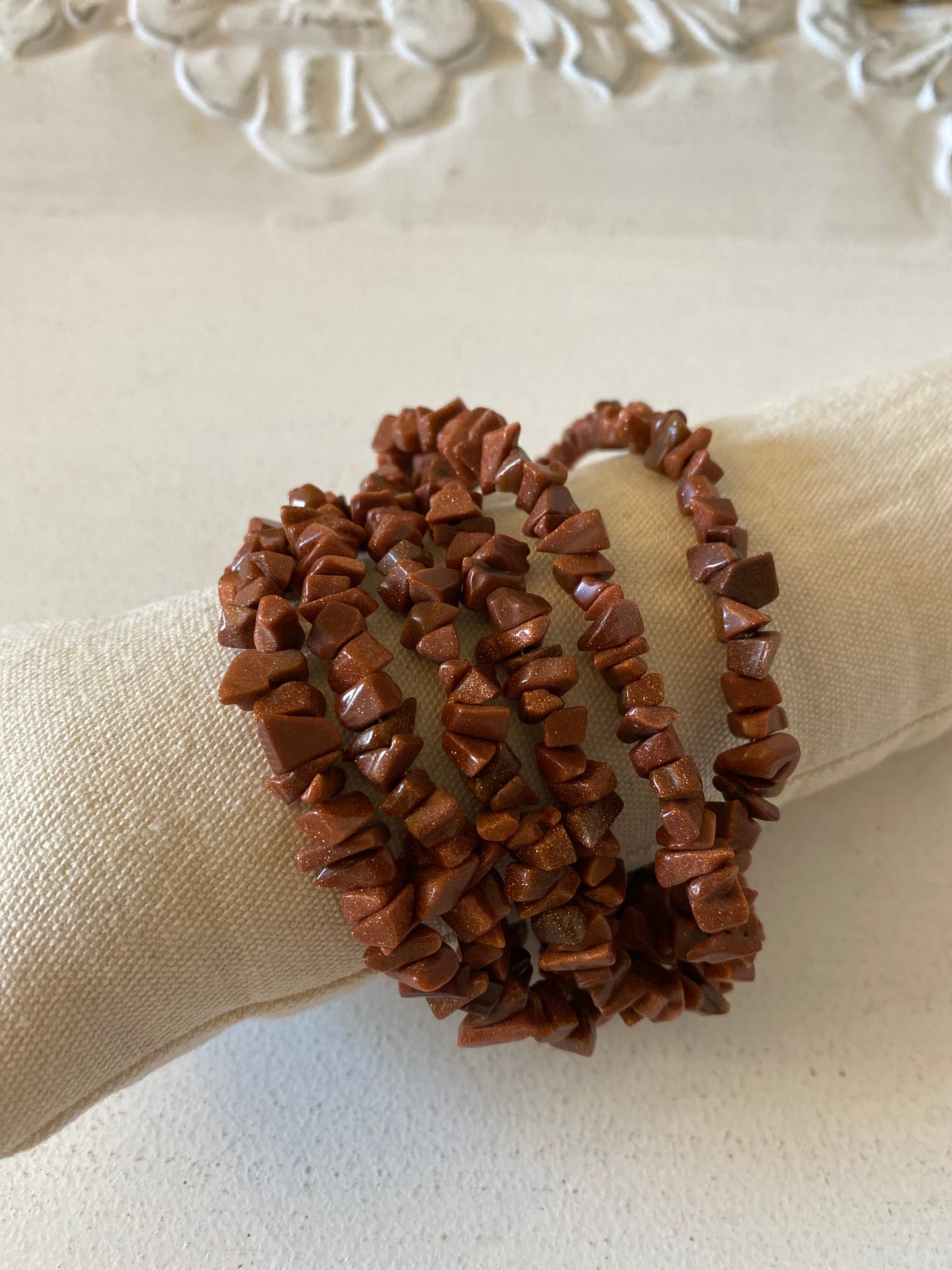 Bracelet multi rangs pierre de Soleil poignets large