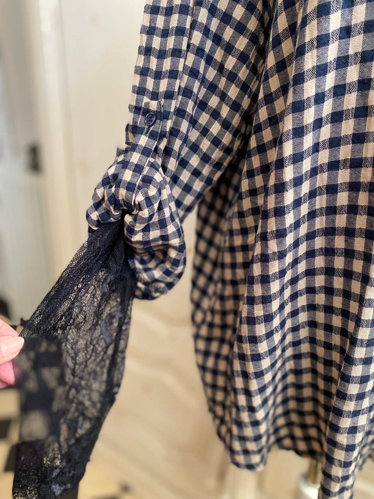 Chemise vichy marine du 40 au 46+